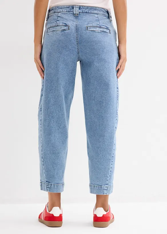 Jeans barrel cropped, vita media, bonprix