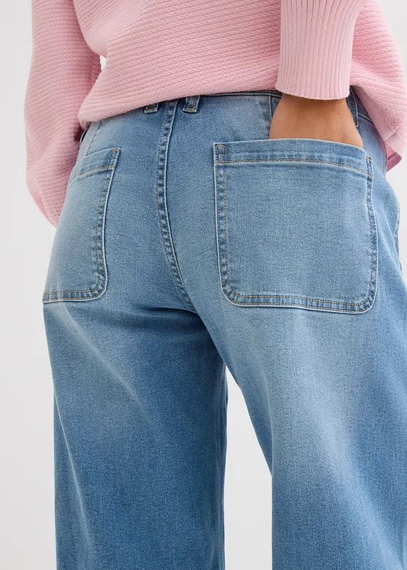 Jeans barrel, vita media, bonprix