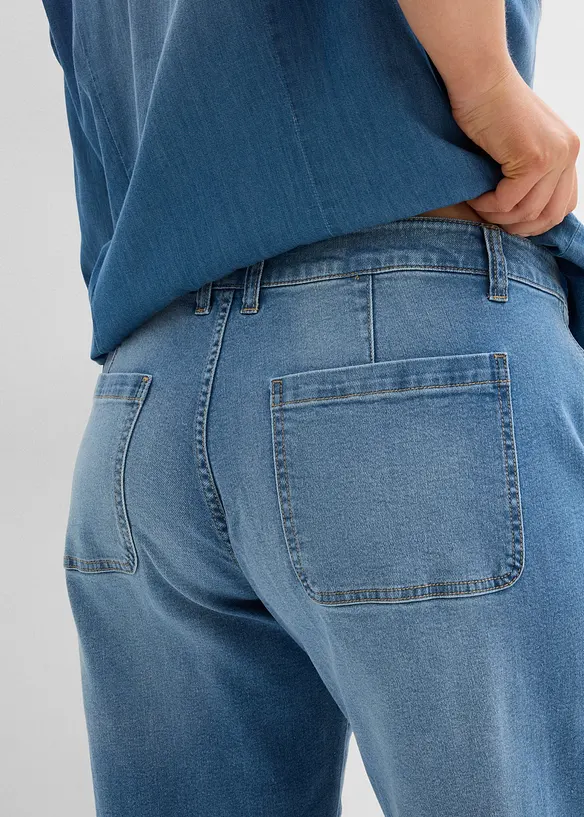 Jeans barrel, vita media, bonprix