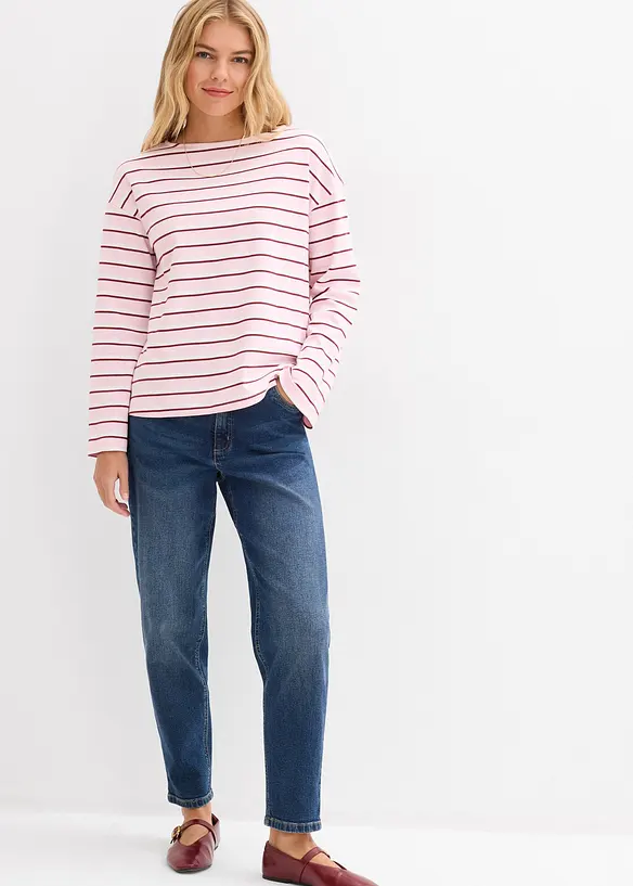 Mom jeans cropped, vita alta, bonprix