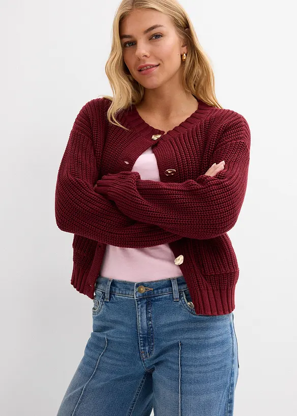 Jeans wide leg full length, vita media, bonprix