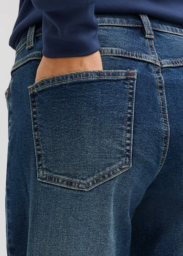 Jeans wide leg full length, vita media, bonprix