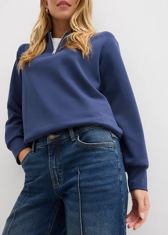 Jeans wide leg full length, vita media, bonprix