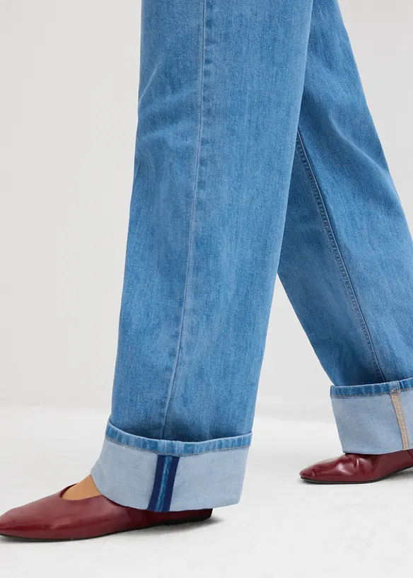 Jeans straight full length, vita media, bonprix