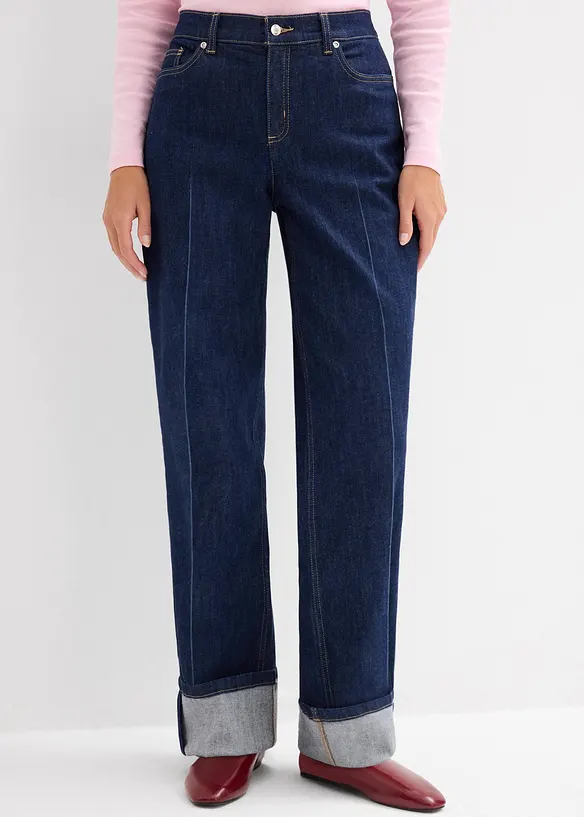 Jeans straight full length, vita media, bonprix
