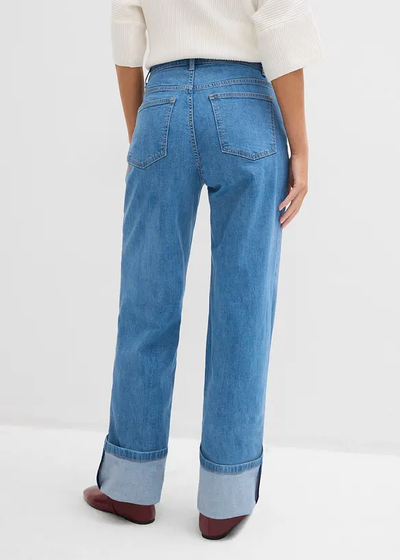 Jeans straight full length, vita media, bonprix