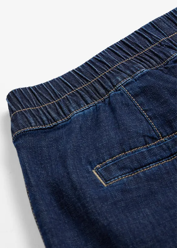 Jeans barrel con elastico in vita, vita media, bonprix