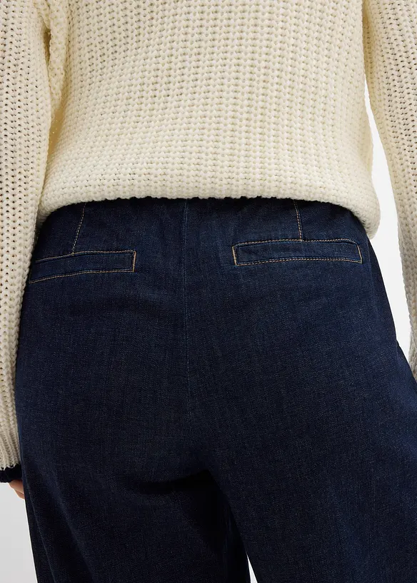 Jeans barrel con elastico in vita, vita media, bonprix