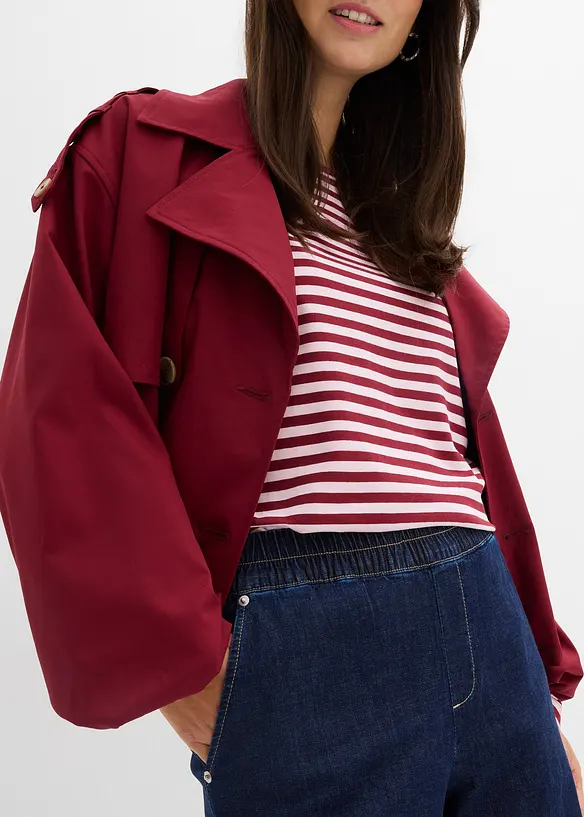 Jeans barrel con elastico in vita, vita media, bonprix