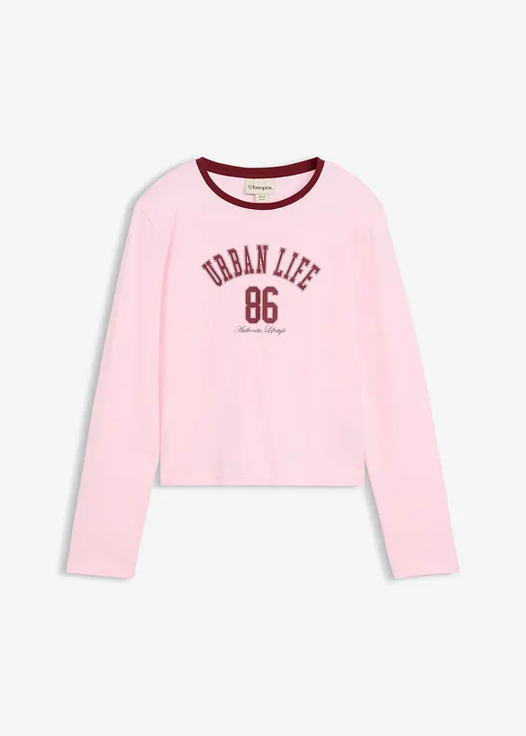 Maglia a maniche lunghe in misto cotone biologico elasticizzato, bonprix