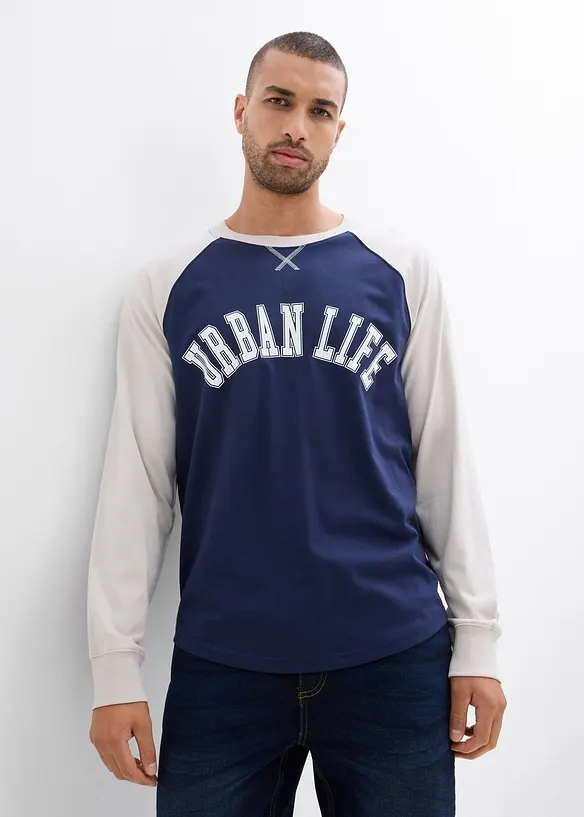 Maglia a maniche lunghe in puro cotone biologico, bonprix