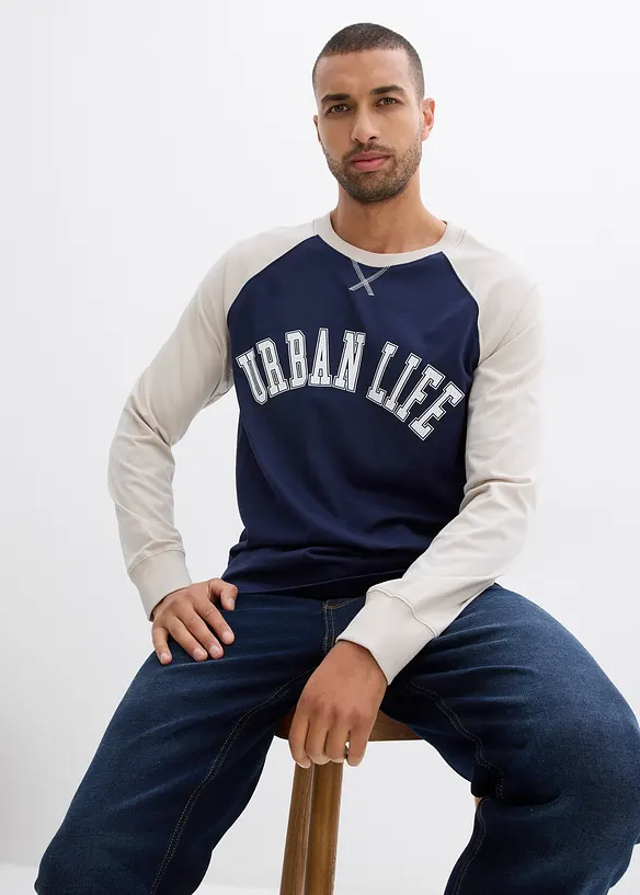 Maglia a maniche lunghe in puro cotone biologico, bonprix