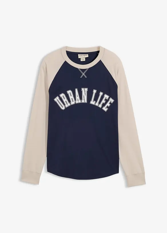 Maglia a maniche lunghe in puro cotone biologico, bonprix