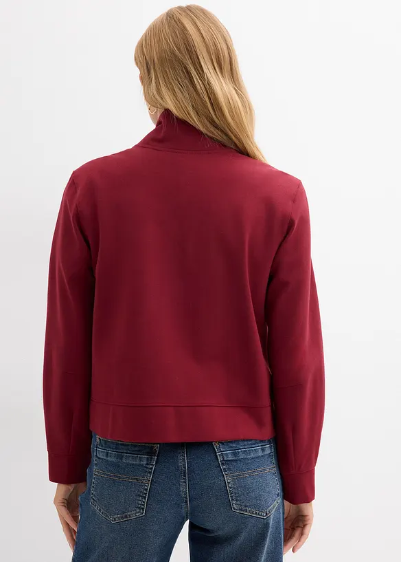 Felpa con zip in morbido Punto di Roma, bonprix