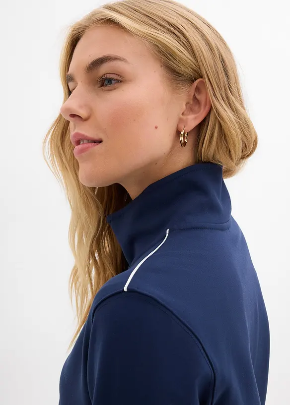 Felpa con zip in morbido Punto di Roma, bonprix