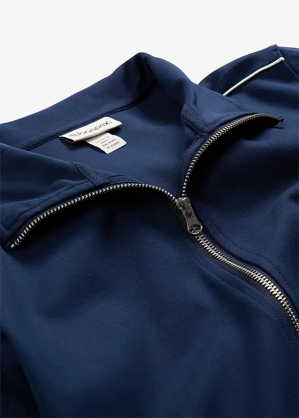 Felpa con zip in morbido Punto di Roma, bonprix