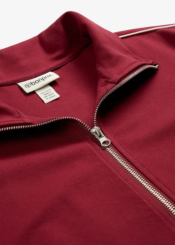 Felpa con zip in morbido Punto di Roma, bonprix