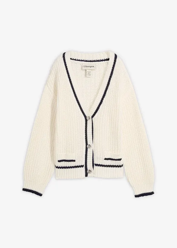 Cardigan a maglia grossa in misto cotone, bonprix