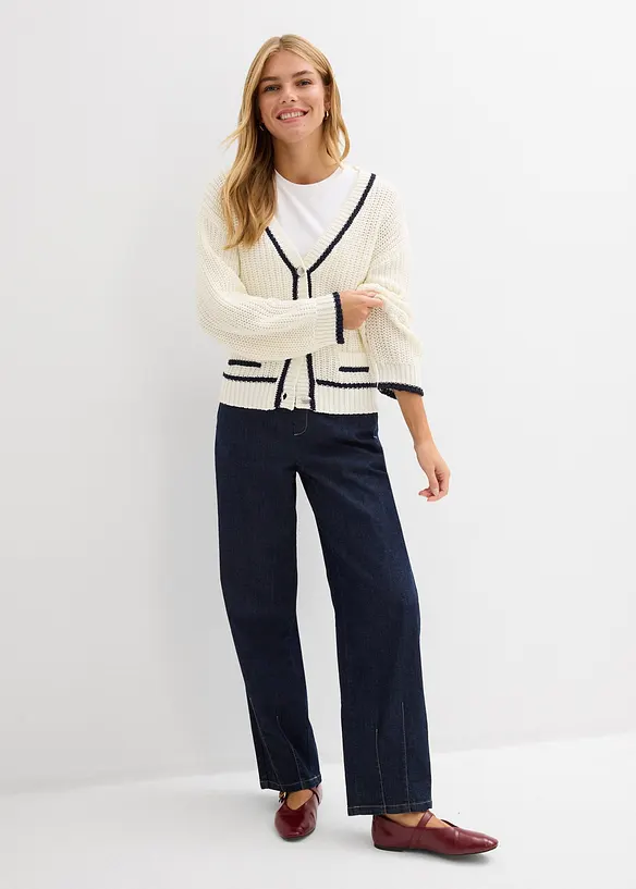 Cardigan a maglia grossa in misto cotone, bonprix