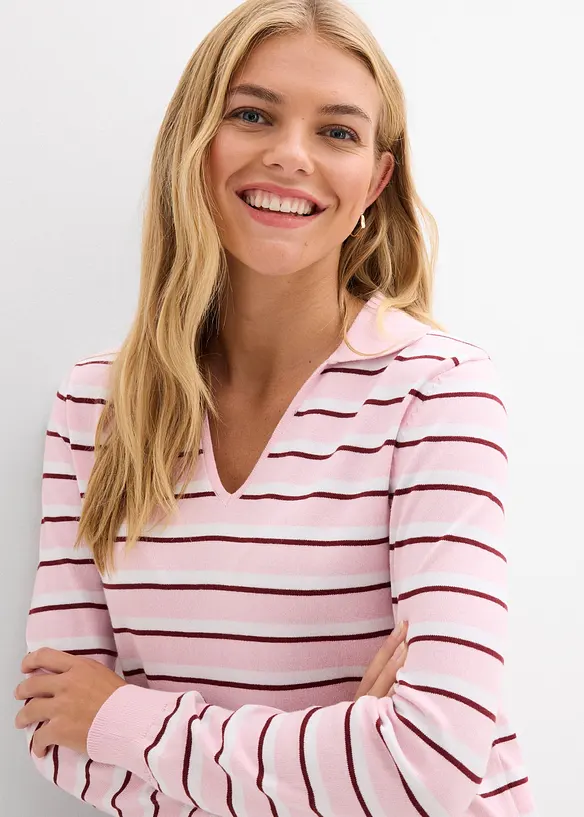 Maglione con colletto polo, bonprix
