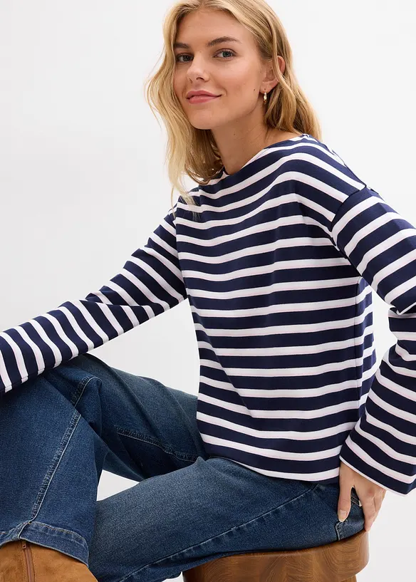 Maglia a maniche lunghe in puro cotone biologico, bonprix