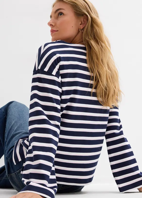 Maglia a maniche lunghe in puro cotone biologico, bonprix