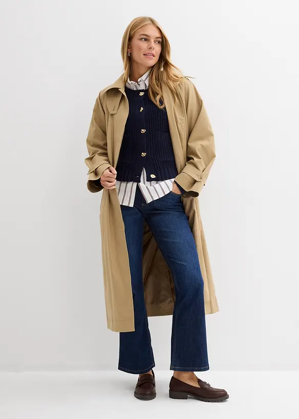 Cardigan a maglia grossa con bottoni martellati, bonprix