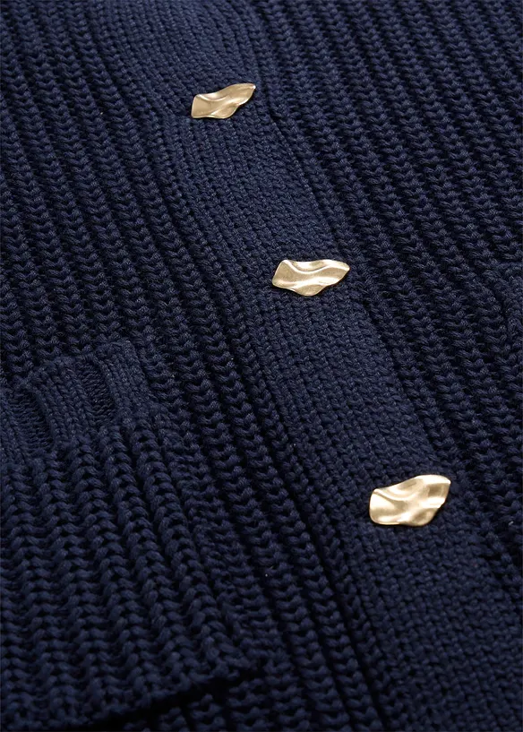 Cardigan a maglia grossa con bottoni martellati, bonprix