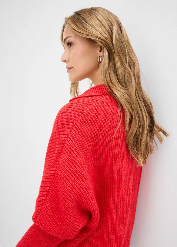 Maglione oversize con colletto polo, bonprix