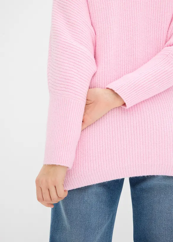 Maglione oversize con colletto polo, bonprix