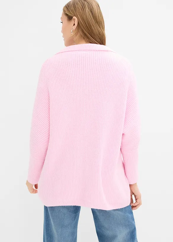 Maglione oversize con colletto polo, bonprix