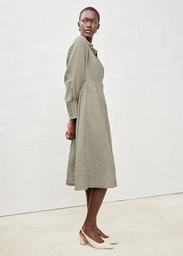 Abito chemisier in puro lino, bonprix