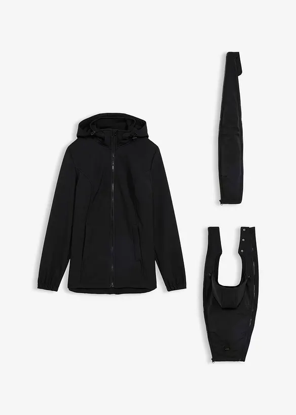 Softshell pr&eacute;maman 4 in 1 con inserto babywearing per portare davanti e dietro, bonprix