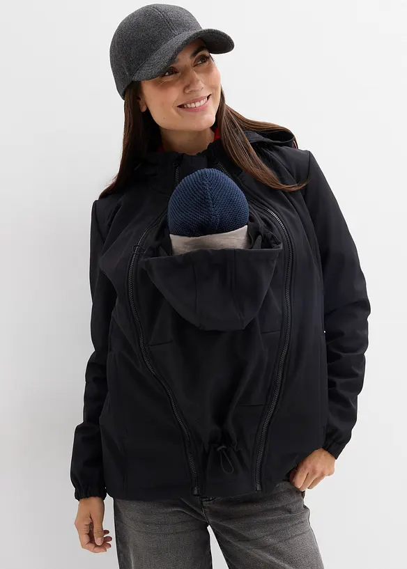 Softshell pr&eacute;maman 4 in 1 con inserto babywearing per portare davanti e dietro, bonprix
