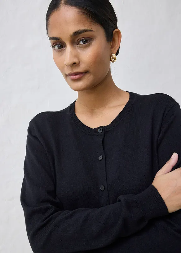 Cardigan in misto seta, bonprix