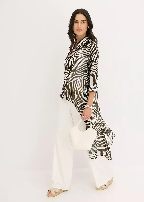 Camicia lunga in chiffon, bonprix