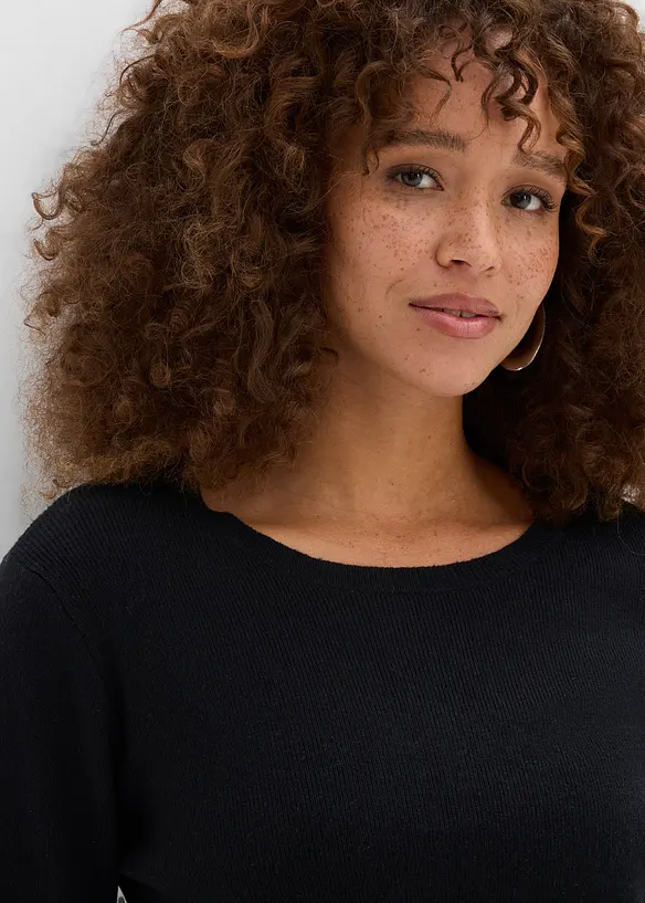 Maglietta in maglia con fondo a contrasto, bonprix