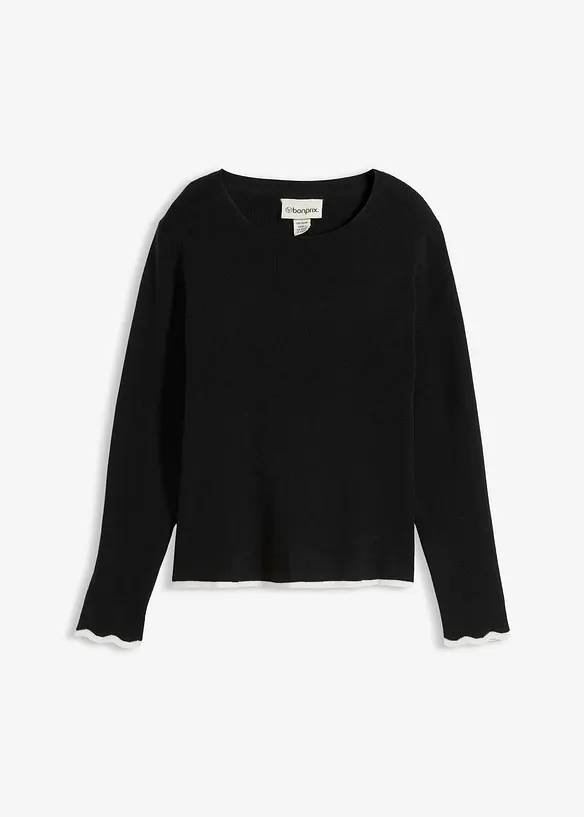 Maglietta in maglia con fondo a contrasto, bonprix