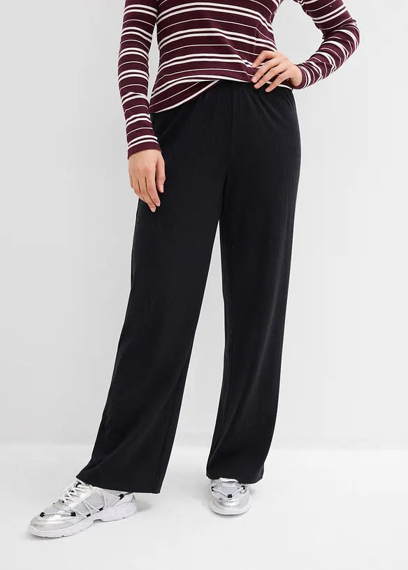 Pantaloni in jersey a coste (pacco da 2), bonprix