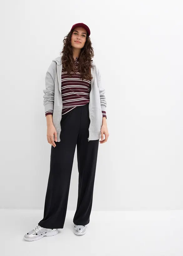 Pantaloni in jersey a coste (pacco da 2), bonprix