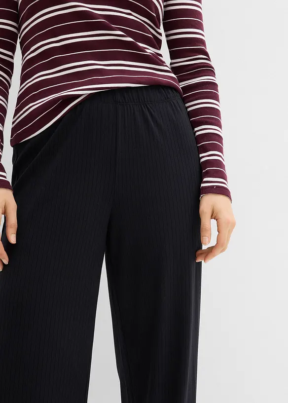 Pantaloni in jersey a coste (pacco da 2), bonprix