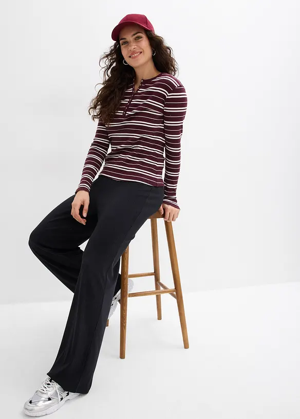 Pantaloni in jersey a coste (pacco da 2), bonprix