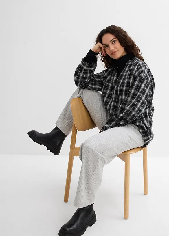 Pantaloni in jersey a coste (pacco da 2), bonprix