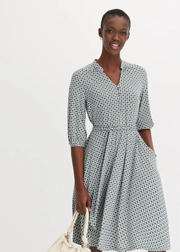 Abito di jersey con cintura da annodare, bonprix