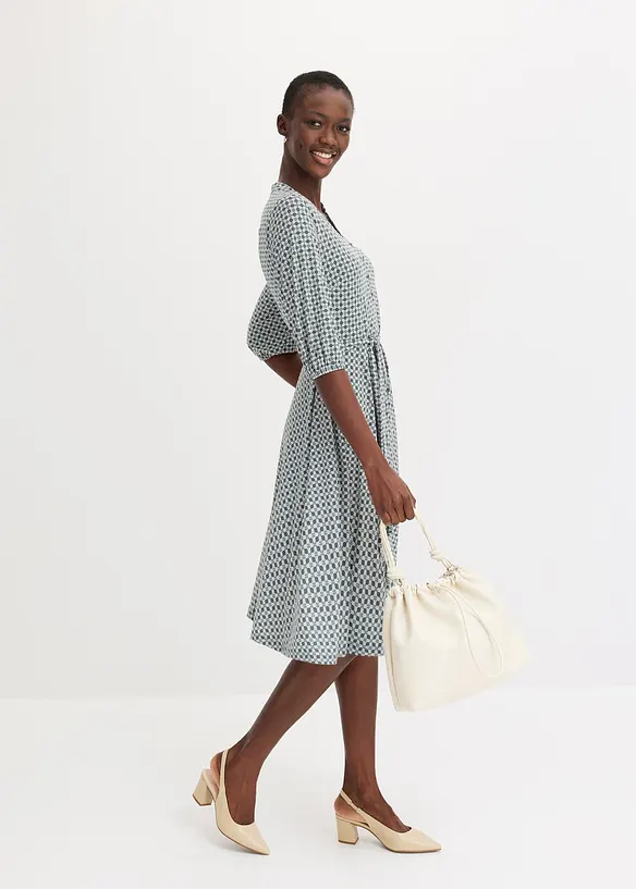 Abito di jersey con cintura da annodare, bonprix