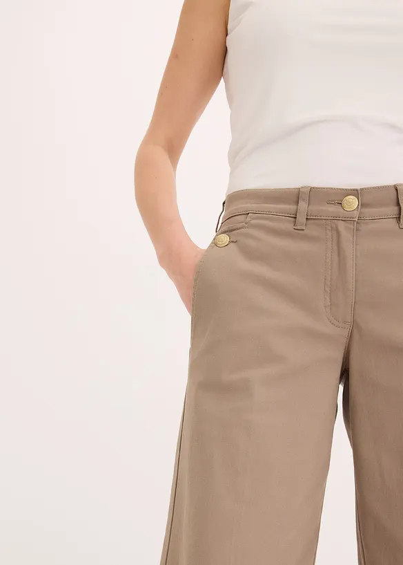 Pantaloni wide leg elasticizzati, bonprix