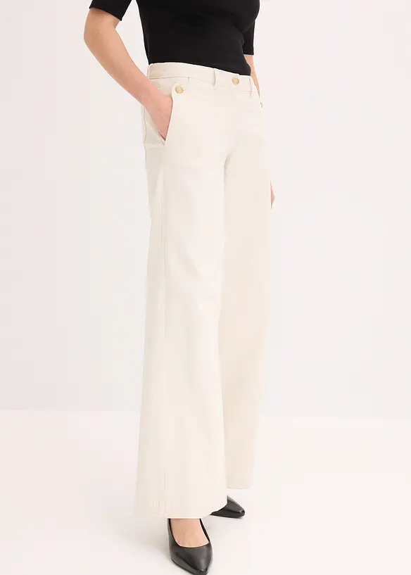 Pantaloni wide leg elasticizzati, bonprix