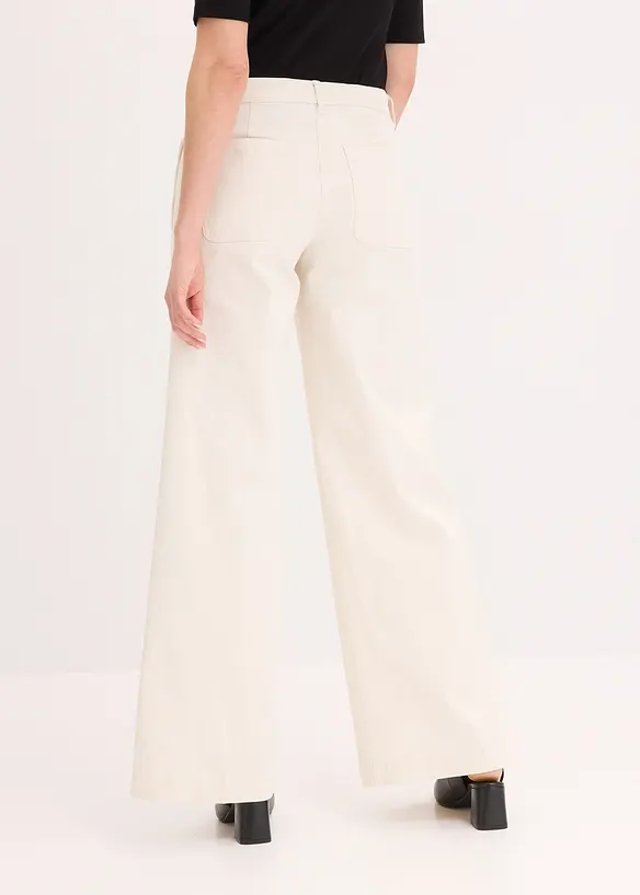Pantaloni wide leg elasticizzati, bonprix