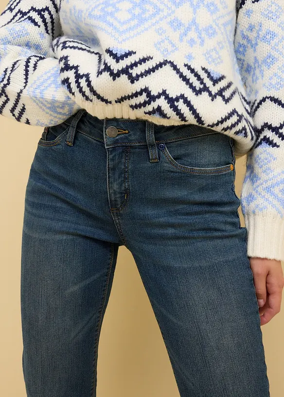 Jeans elasticizzati straight, vita media, bonprix