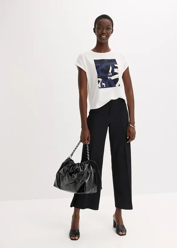 Maglia con viscosa e strass, bonprix